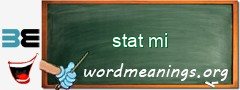 WordMeaning blackboard for stat mi